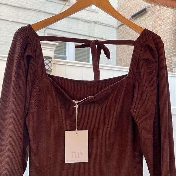 Rachel Parcell - Brown Ribbed Sweater Midi Dress - Picture 9 of 16